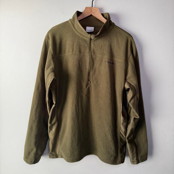 Columbia Men's Half Zip Fleece Pullover Sweatshirt Olive Green Size X-Large - Picture 1 of 7
